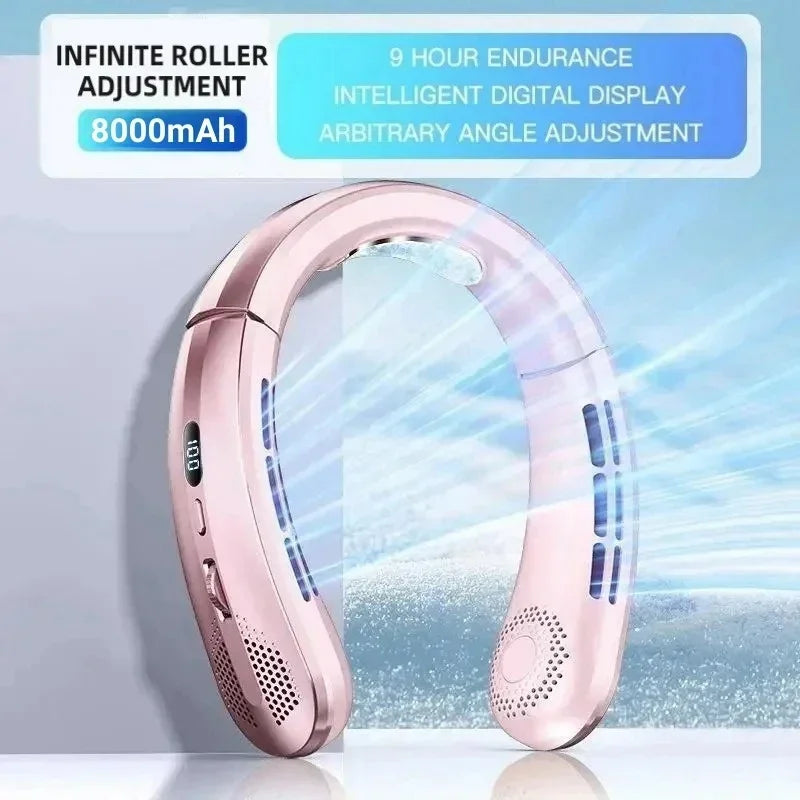 Pink Portable Neck Fan