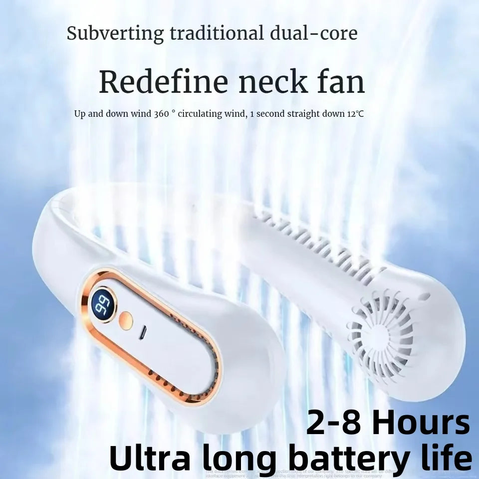 White Gold Portable Neck Fan