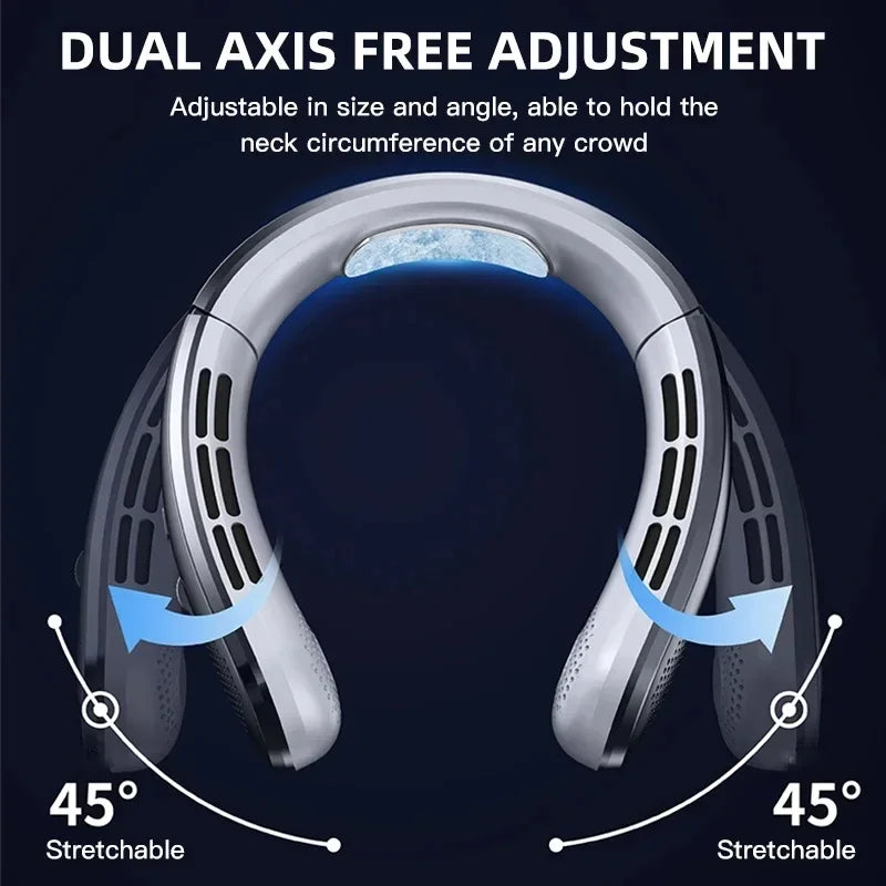 Blue Portable Neck Fan