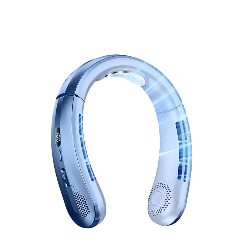 Blue Portable Neck Fan